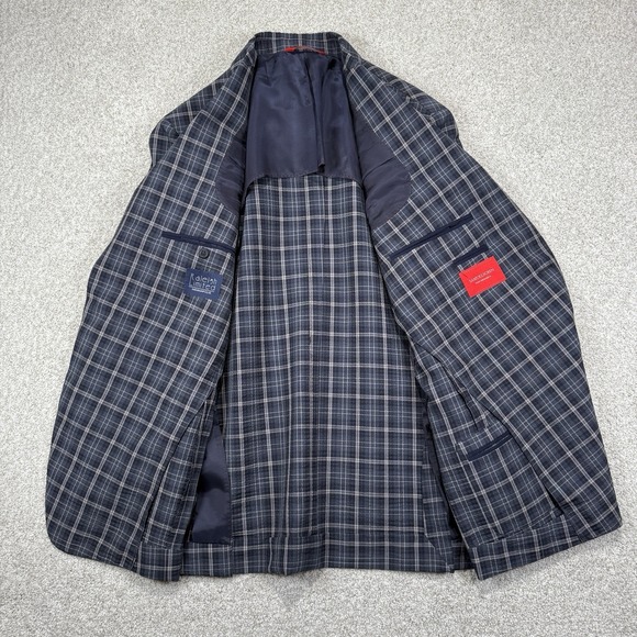 SamuelSohn Blazer Mens 42 Plaid Performance Wool Blend Sport Jacket Coat‎ - Picture 2 of 10